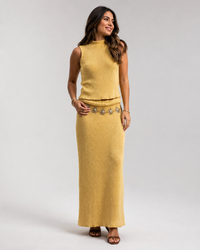 Beatrix High-Neck Knit Top & Skirt Set