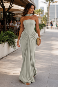 Evelina Strapless Backless Maxi Dress