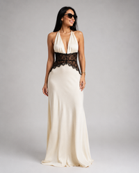 Jessamine Lace Halter-Neck Maxi Dress
