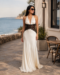 Jessamine Lace Halter-Neck Maxi Dress