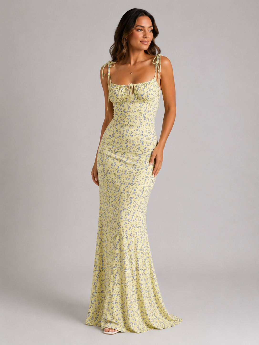 Lorelai Floral Tie-Front Midi Dress