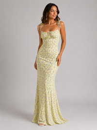 Lorelai Floral Tie-Front Midi Dress