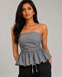 Fiorenza Pleated Strapless Tube Top