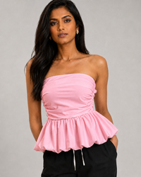 Fiorenza Pleated Strapless Tube Top