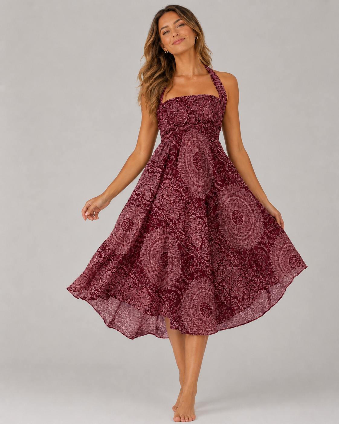 Eulalie Boho Printed Maxi Skirt