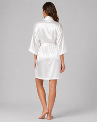 Alodia Satin-Look Short Kimono Robe