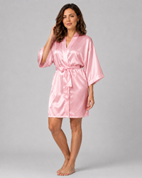 Alodia Satin-Look Short Kimono Robe