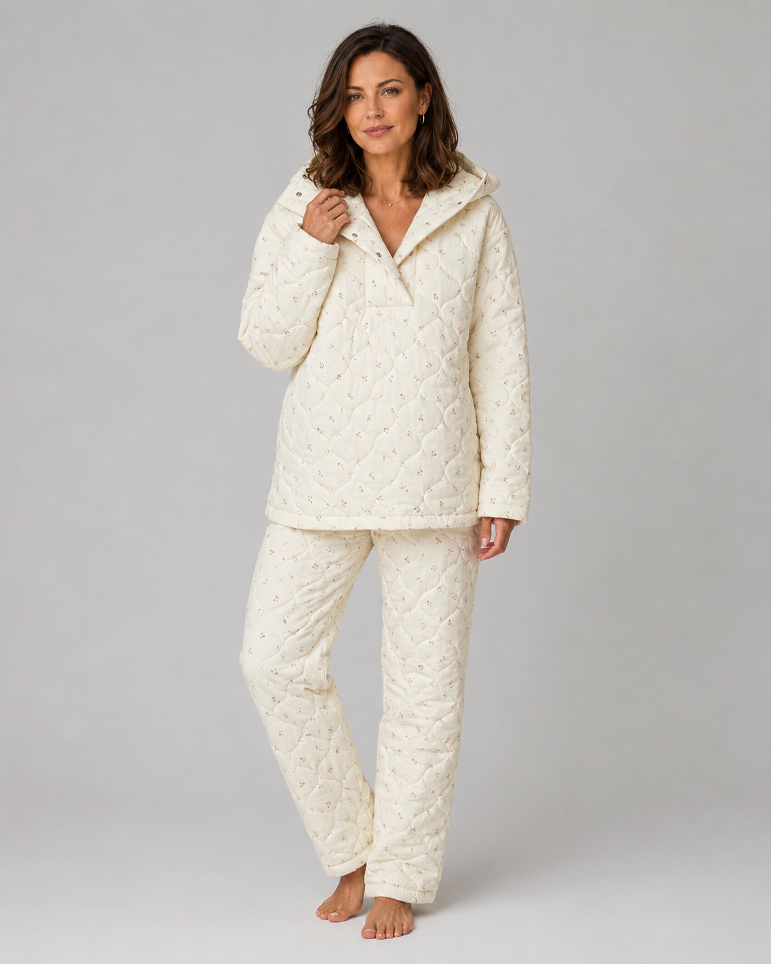 Sophronia Printed Button Top & Wide-Leg Trouser Set