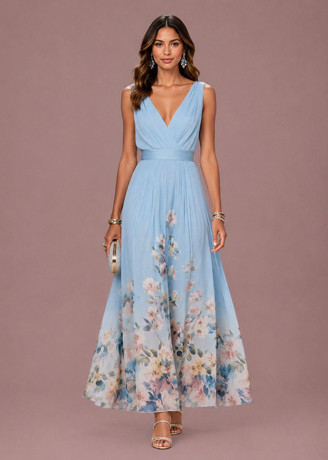Vivienne Floral V-Neck Wedding Guest Maxi Dress - product image 2