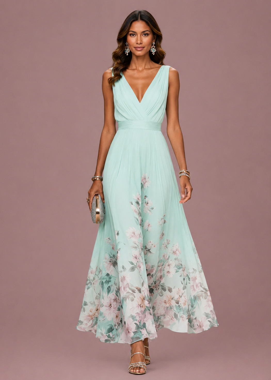 Vivienne Floral V-Neck Wedding Guest Maxi Dress - product image 5