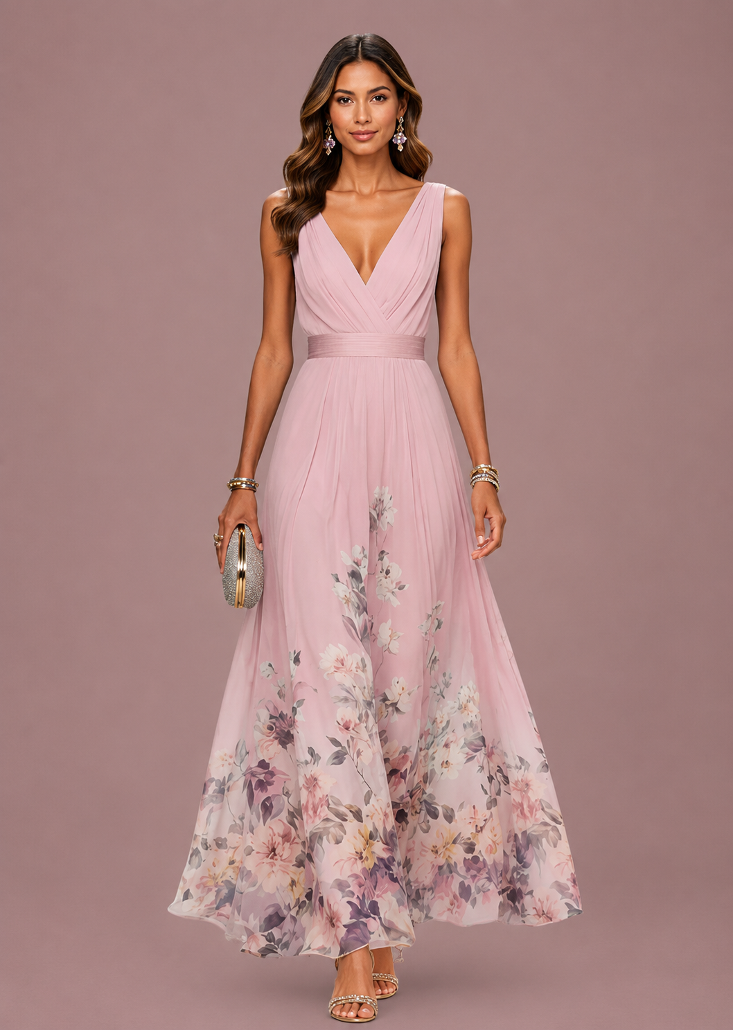 Vivienne Floral V-Neck Wedding Guest Maxi Dress - product image 6