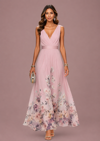 Vivienne Floral V-Neck Wedding Guest Maxi Dress - product image 6