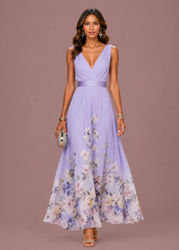 Vivienne Floral V-Neck Wedding Guest Maxi Dress - product image 7