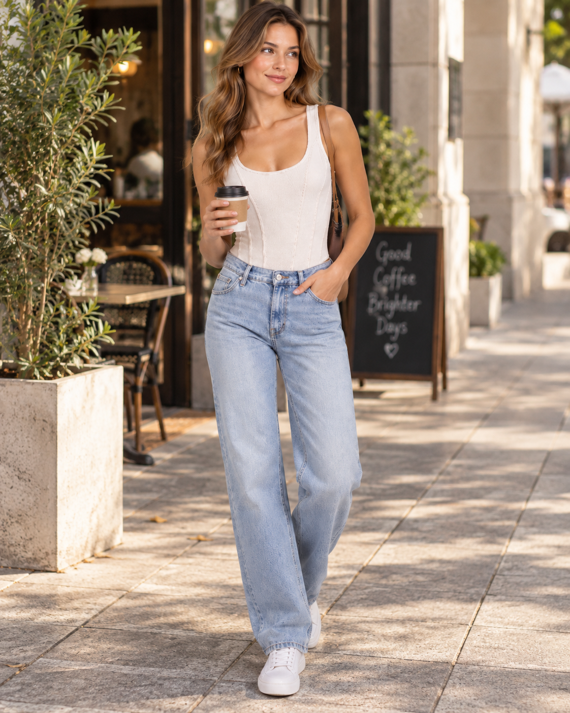 Clarissa Lace-Up Corset-Waist Tank Top