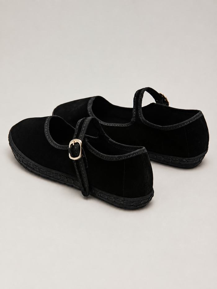 Selena Velvet Mary Jane Ballet Flats