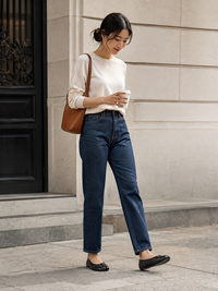 Cleo Leather Split-Toe Ballet Flats