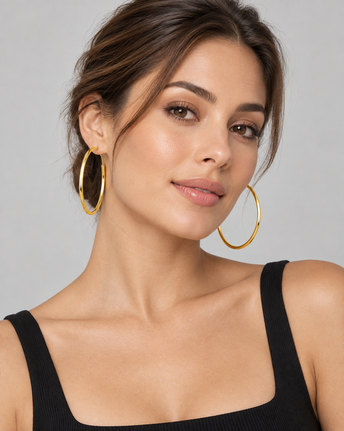 Indigo Classic Round Hoop Earrings