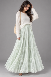 Elara Pleated Maxi Skirt