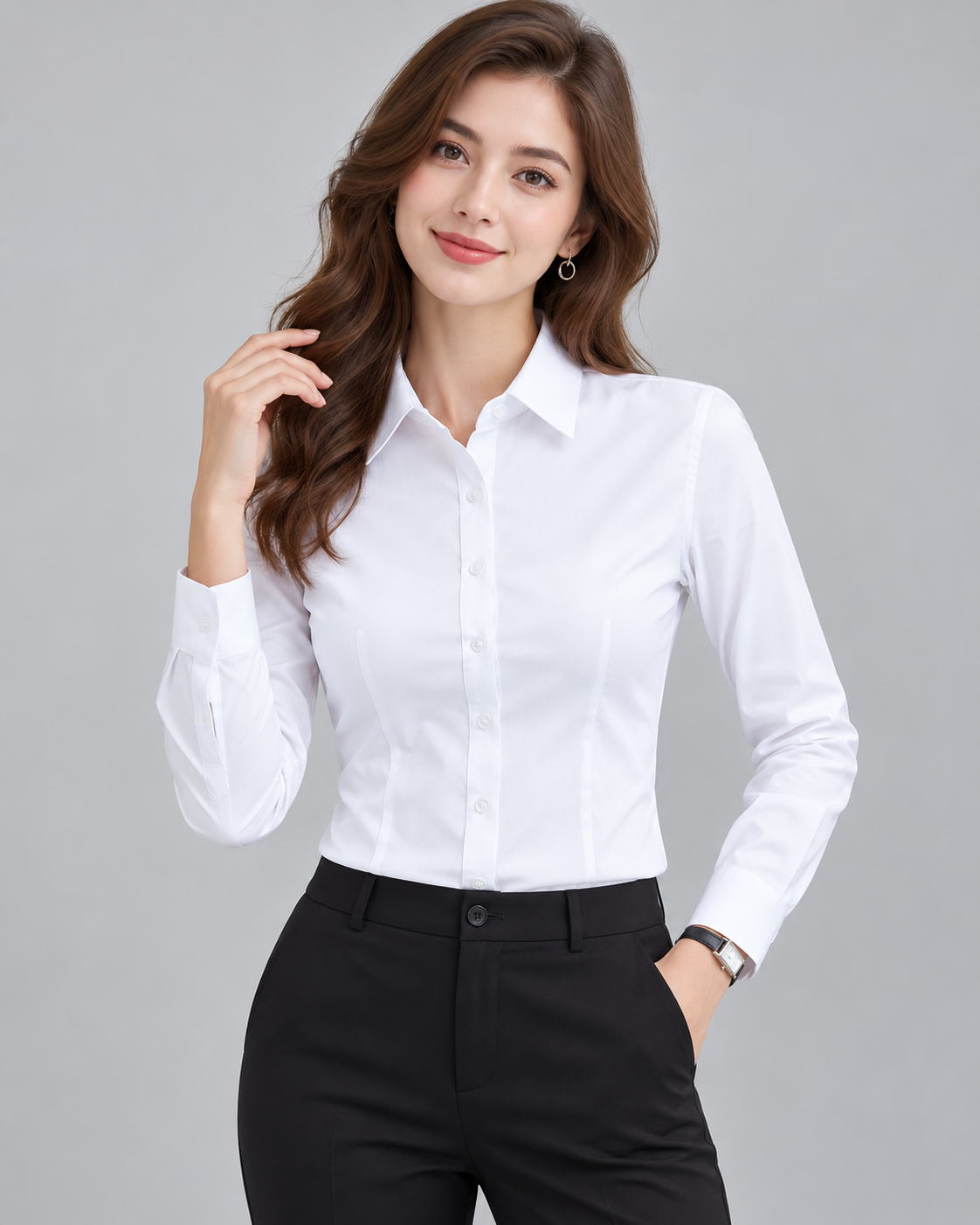 Elise White Office Shirt