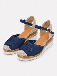 Noelle Closed-Toe Espadrille Wedge Sandals