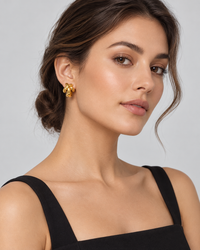 Fern X-Shape 18K PVD Stud Earrings