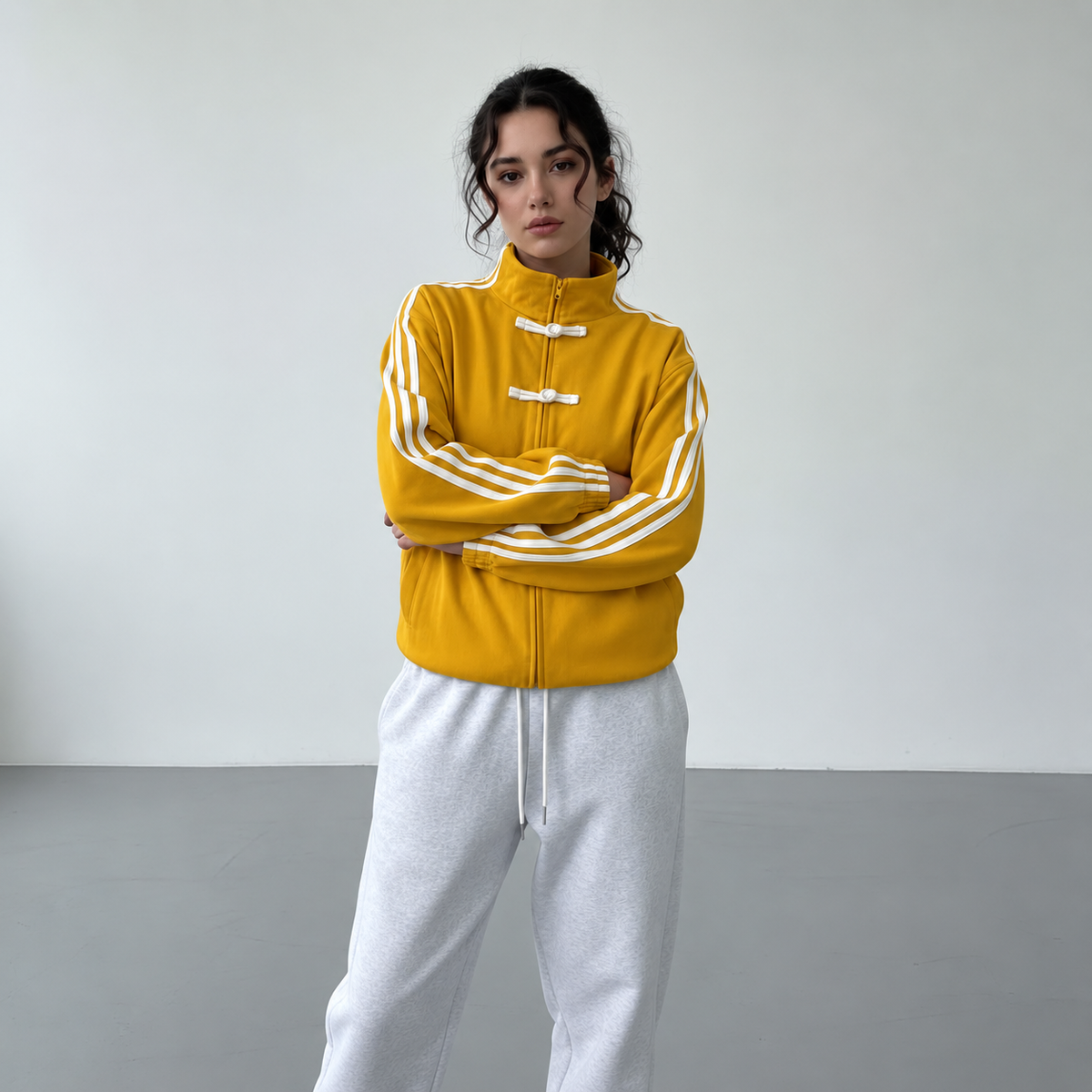 Flavienne Contrast-Stripe Zip Track Jacket