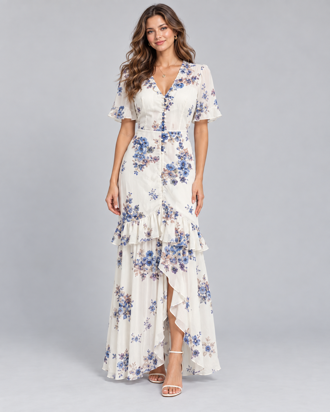 Flora Chiffon Maxi Dress