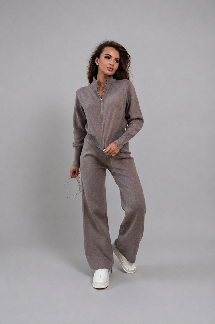 Evie Zip Cardigan & Knit Trouser Set