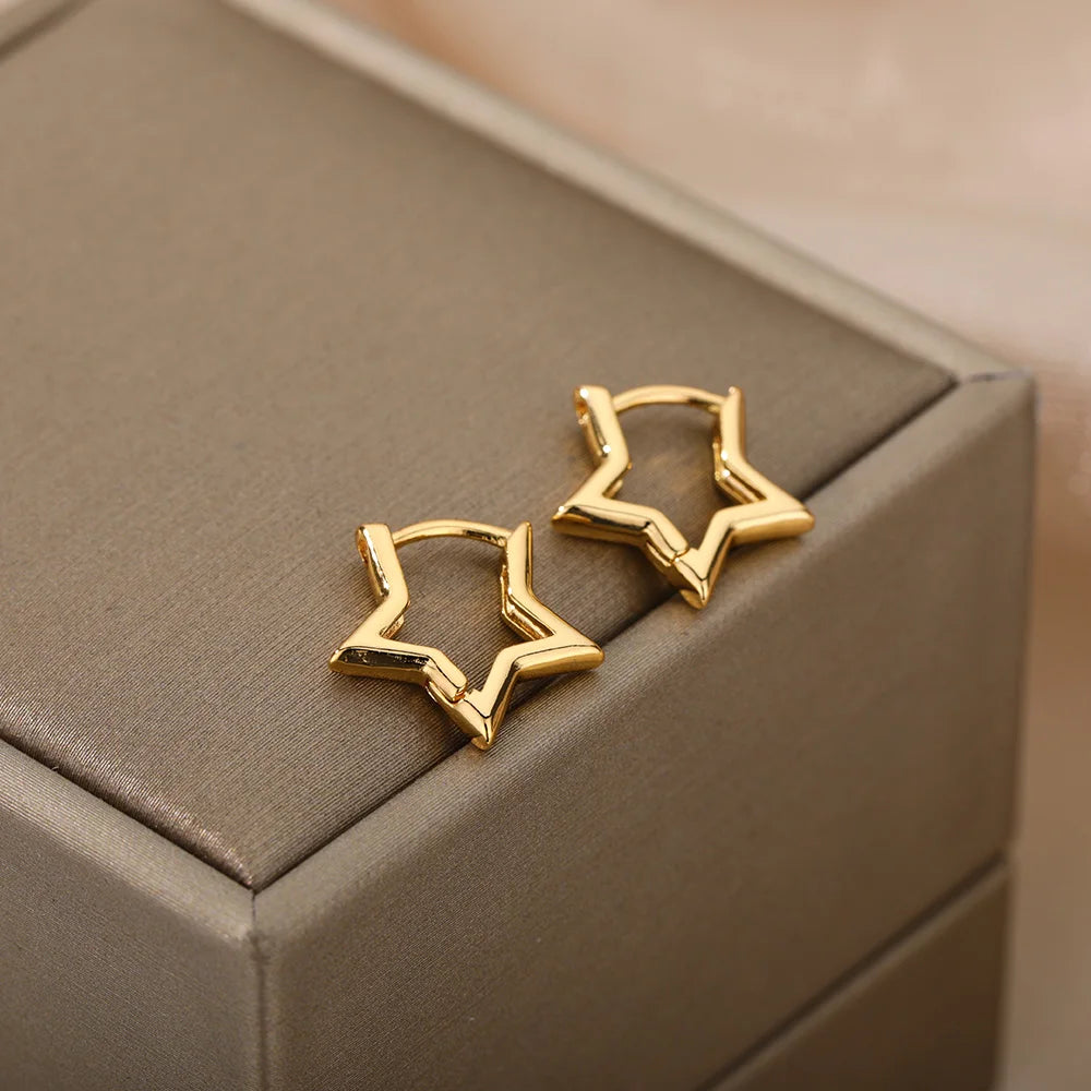 Lumi Geometric Star Stud Earrings - Gold