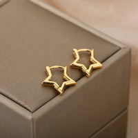 Lumi Geometric Star Stud Earrings - Gold