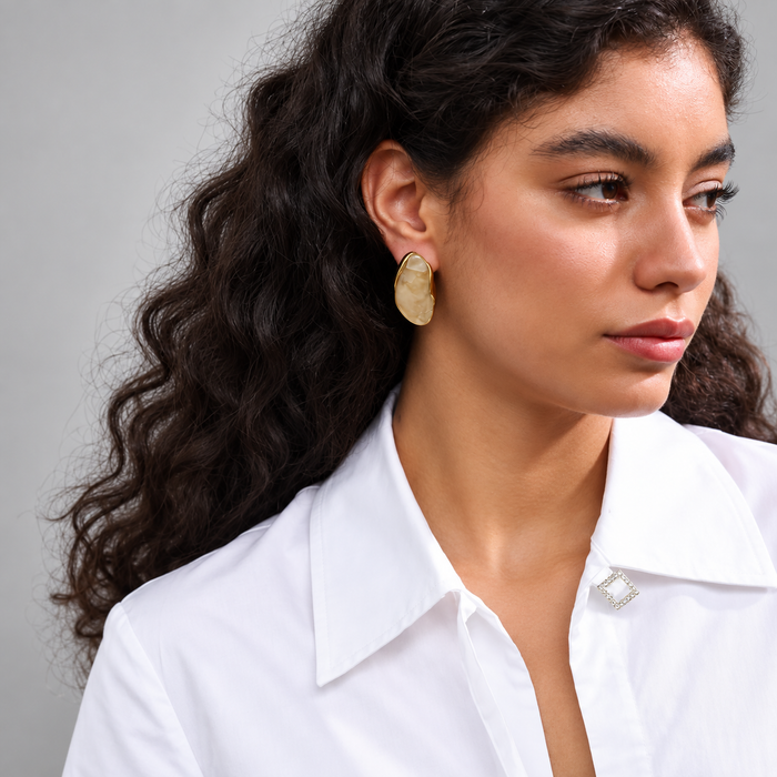 Iona Resin Geometric Stud Earrings