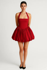 Marlowe Polka-Dot Halter Bubble Mini Dress - product image 5