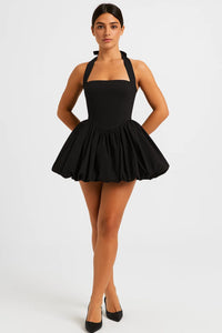 Marlowe Polka-Dot Halter Bubble Mini Dress - product image 6