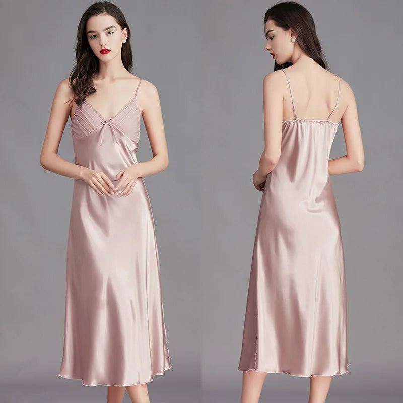 Giada Satin-Look Lace-Trim Sleeveless Nightdress - product image 2