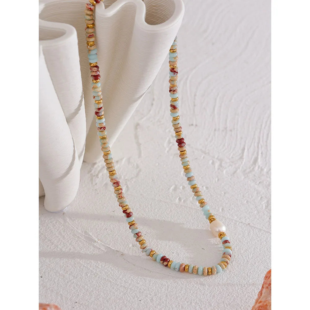 Noemie Freshwater Pearl & Natural-Stone Necklace