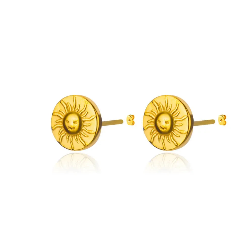 Marigold Sunburst Geometric Stud Earrings