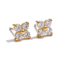 Esme Cubic-Zirconia Flower Stud Earrings