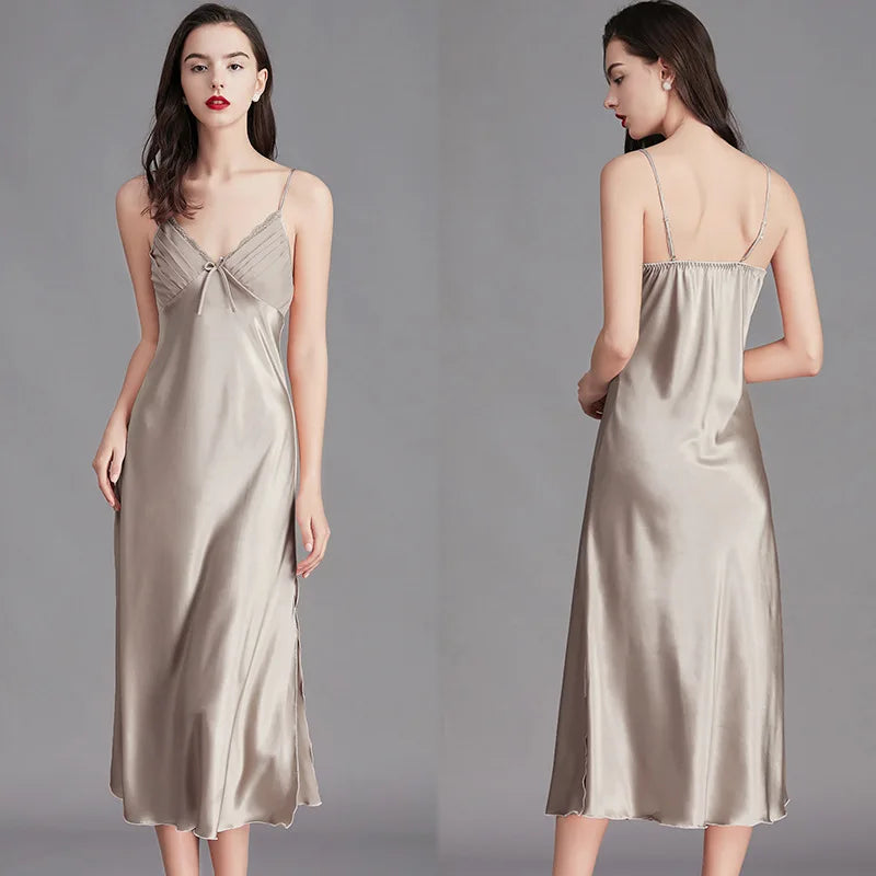 Giada Satin-Look Lace-Trim Sleeveless Nightdress - product image 4