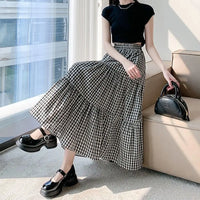 Wren Checkered Tiered Midi Skirt - product image 2