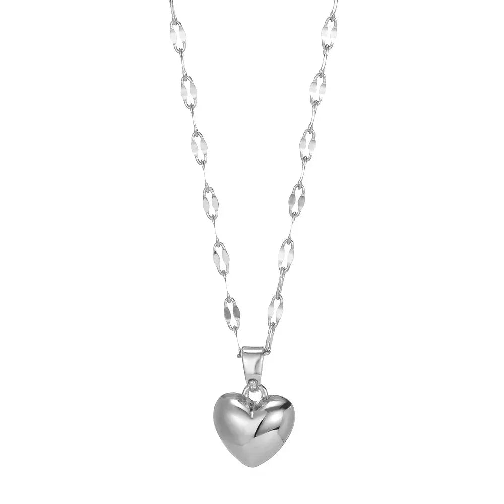 Ilse Textured Heart Pendant Necklace