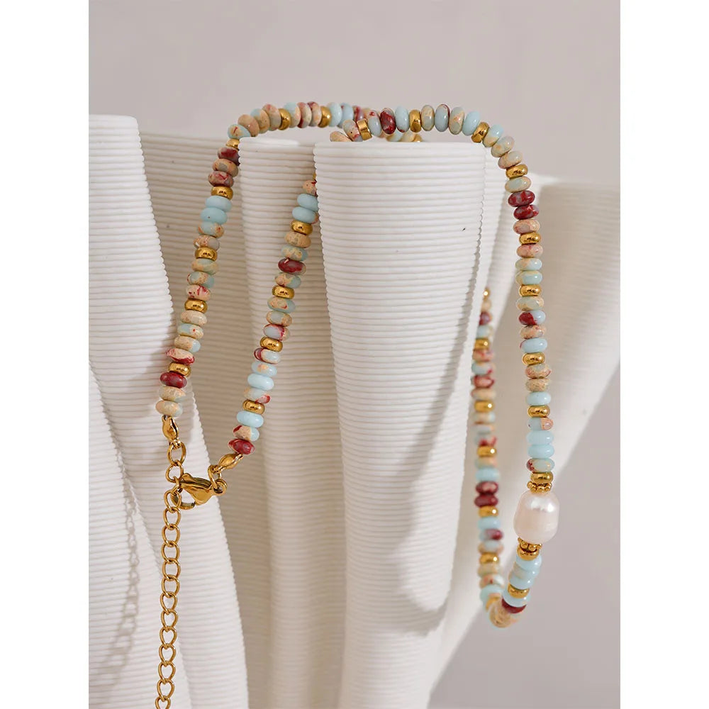Noemie Freshwater Pearl & Natural-Stone Necklace