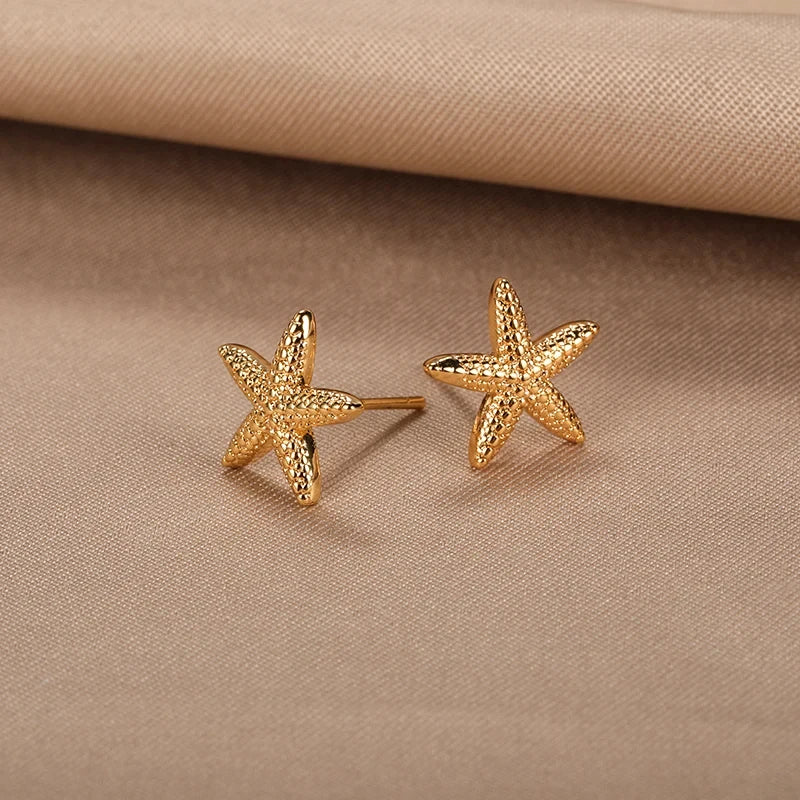 Mirabel Coastal Starfish & Shell Stud Earrings - Marina