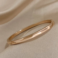 Brea Smooth Stainless Steel Bangle Bracelet - Rose Gold