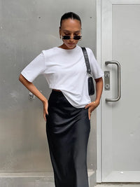 Odelia Satin-Look Trumpet Maxi Skirt - product image 3