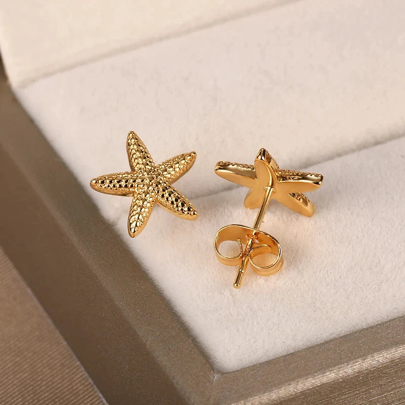 Mirabel Coastal Starfish & Shell Stud Earrings - Riviera