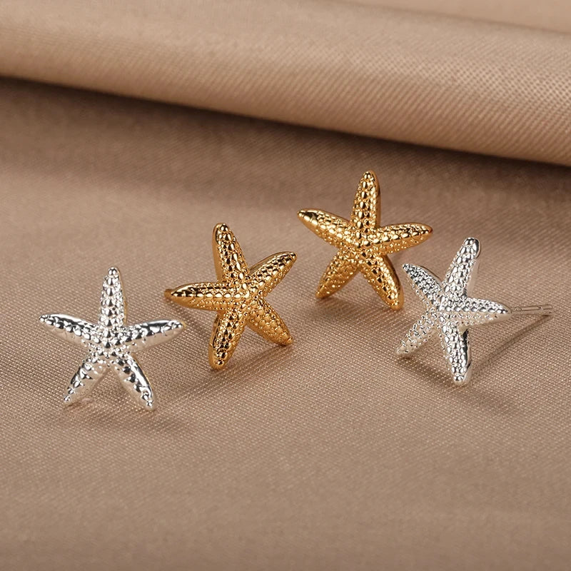 Mirabel Coastal Starfish & Shell Stud Earrings - Sorrento