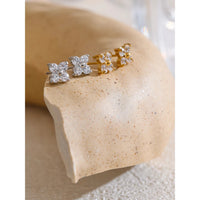 Esme Cubic-Zirconia Flower Stud Earrings - Gold