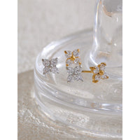 Esme Cubic-Zirconia Flower Stud Earrings