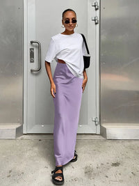 Odelia Satin-Look Trumpet Maxi Skirt - product image 6