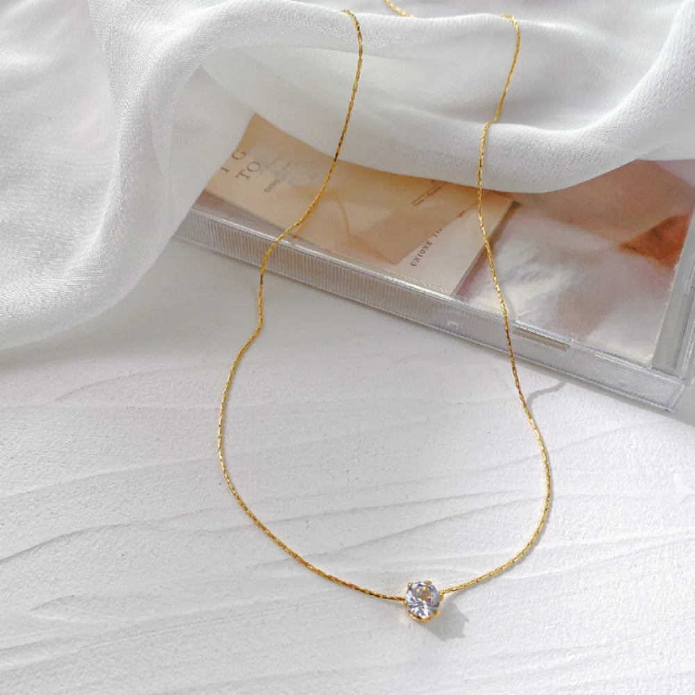 Cecile Cubic-Zirconia Round Pendant Necklace